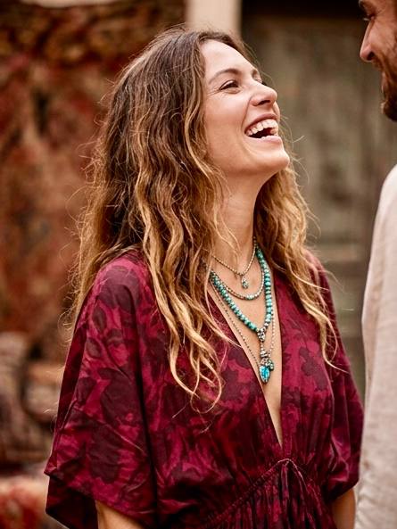 AURA DRESS BotanicaPrints NaturalDyeSummerDress with plant based colors Blockprint Viscose Dress Long