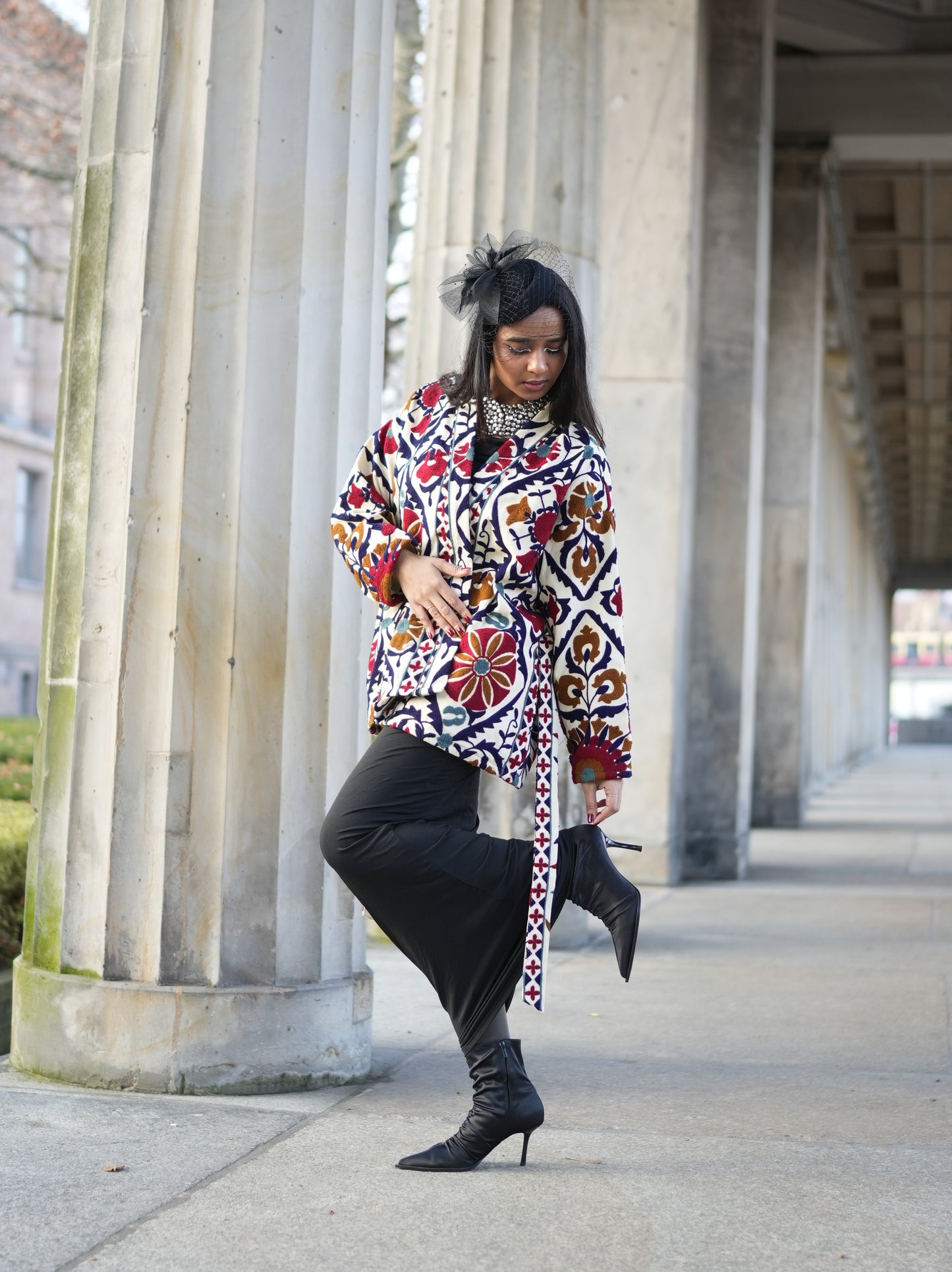 Blooming Embroidered Kimono - One of a Kind Boho Overcoat
