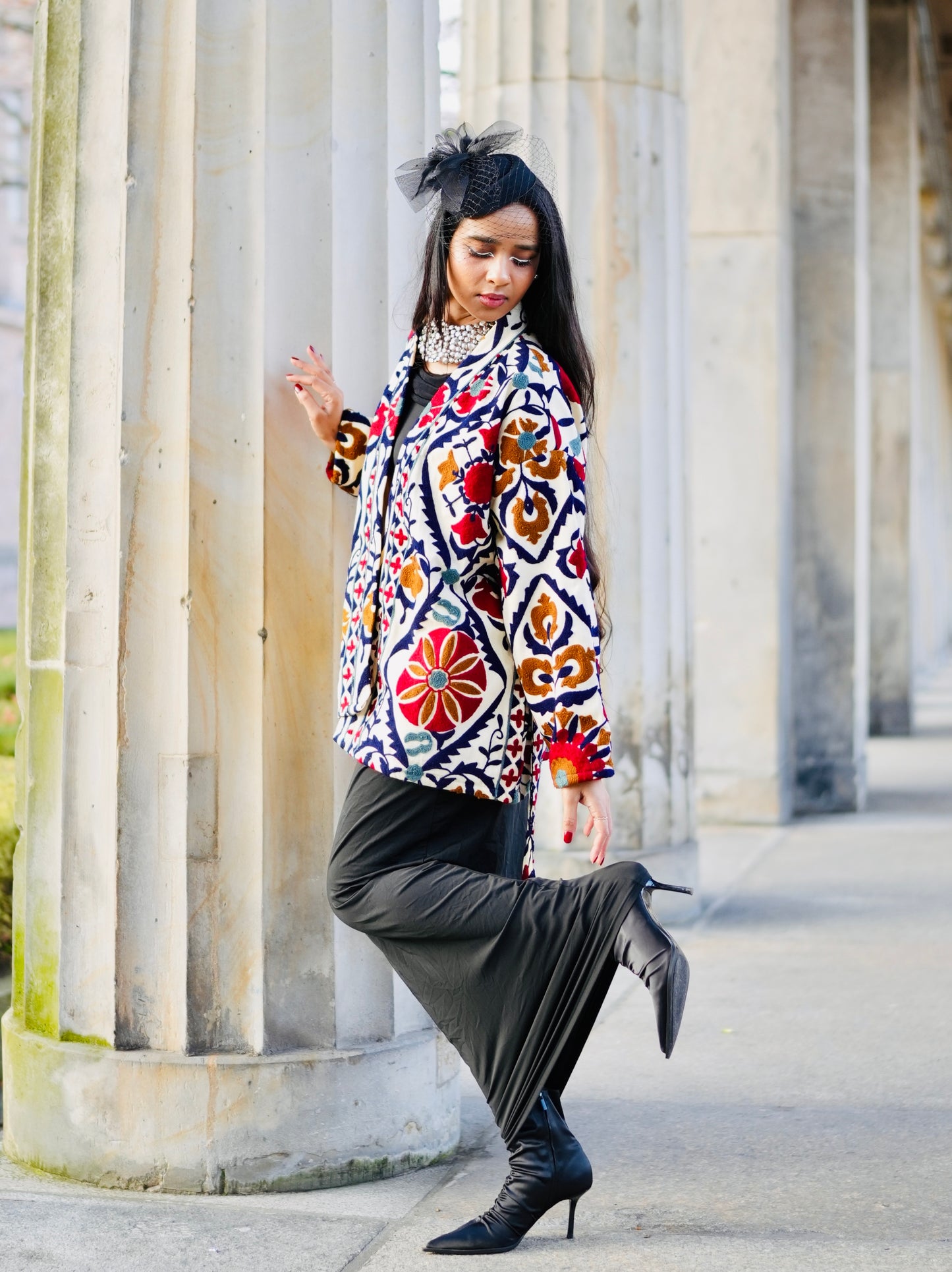 Blooming Embroidered Kimono - One of a Kind Boho Overcoat