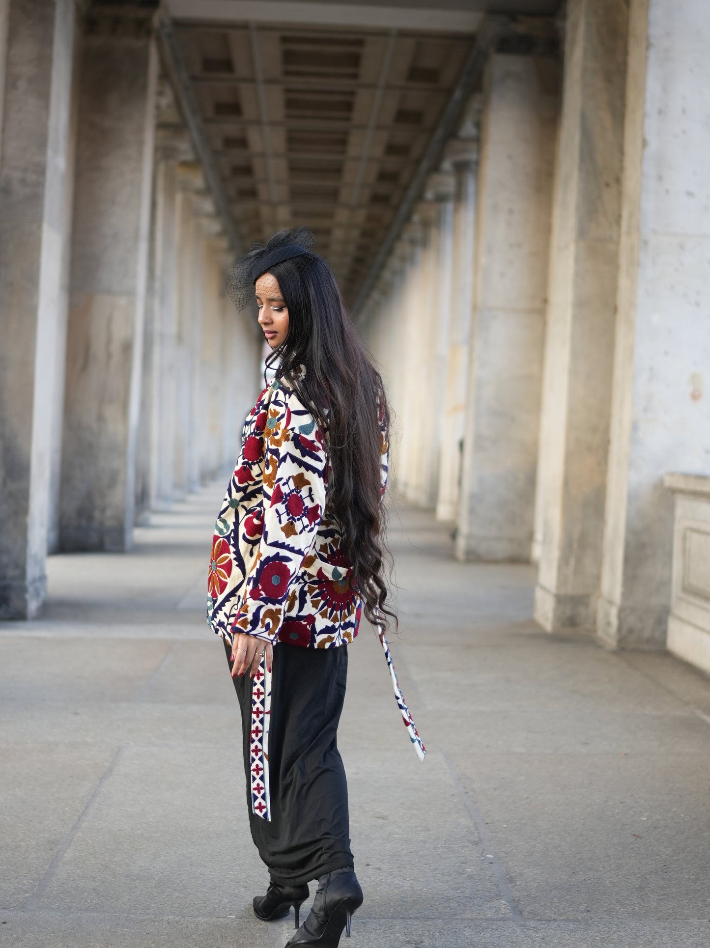 Blooming Embroidered Kimono - One of a Kind Boho Overcoat