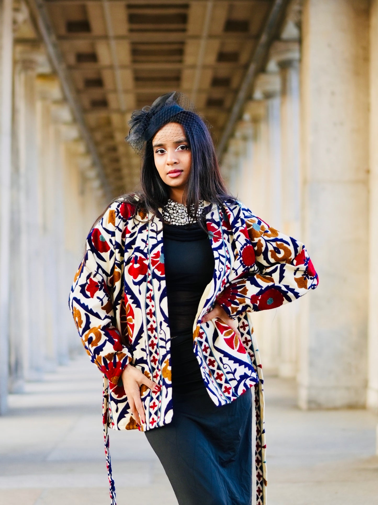 Blooming Embroidered Kimono - One of a Kind Boho Overcoat