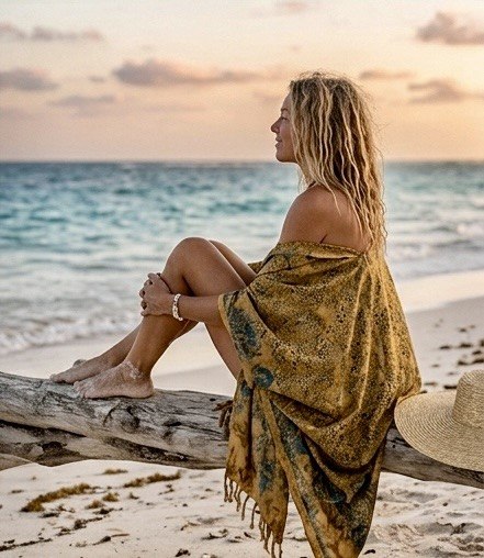 EARTH Boho Beach Sarong from Indonesia – Hot Pink Batik Pareo – Multipurpose Beach Wrap, Bikini Cover Up, Bohemian Scarf, Summer Beachwear