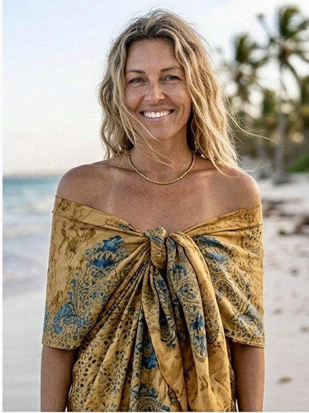 EARTH Boho Beach Sarong from Indonesia – Hot Pink Batik Pareo – Multipurpose Beach Wrap, Bikini Cover Up, Bohemian Scarf, Summer Beachwear
